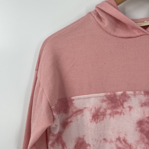 Bobbie Brooks soft pink, tie-dye detail sweatshirt with attached hood - Picture 2 of 9